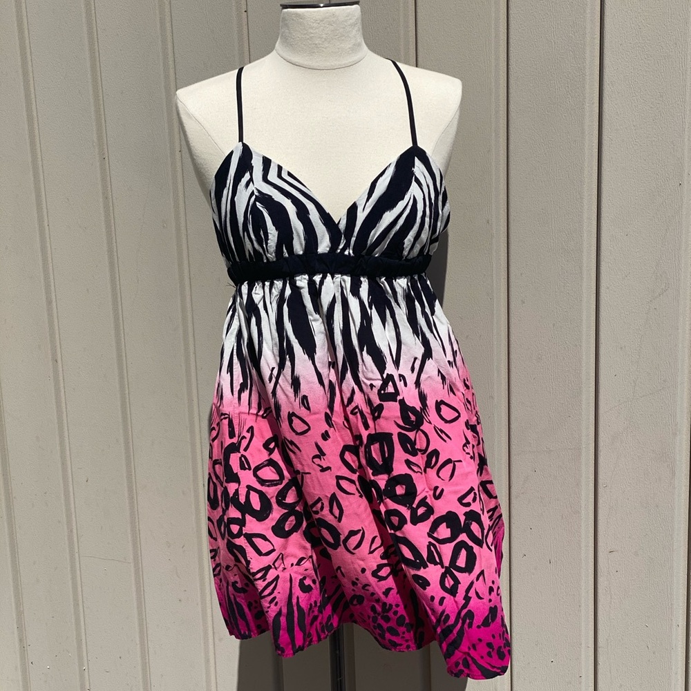 Animal Print Ombré Strappy Dress